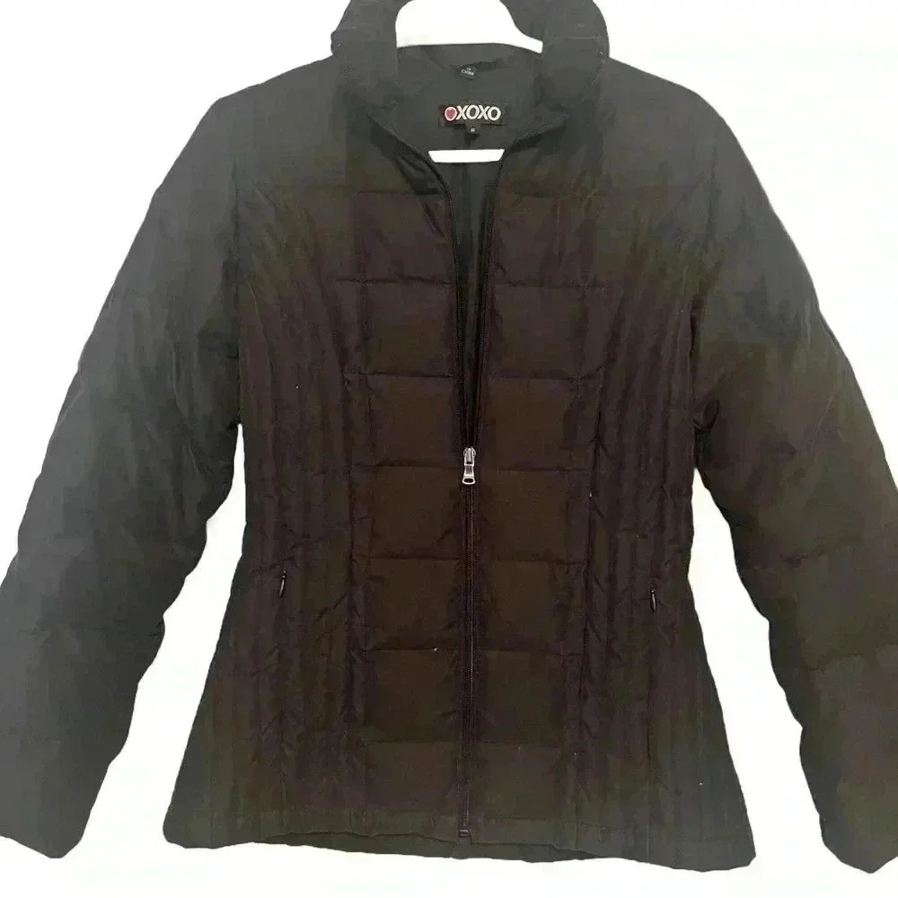 XOXO Black Puffer Jacket Black with fitted silhouette Woman’s Siz…